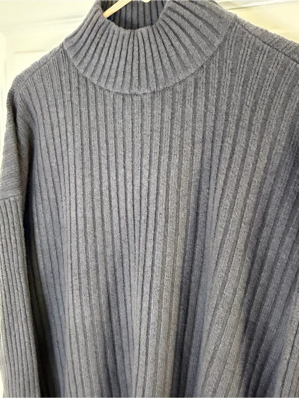 LOFT Ribbed Mock Neck Sweater - Charcoal M - Picture 3 of 8